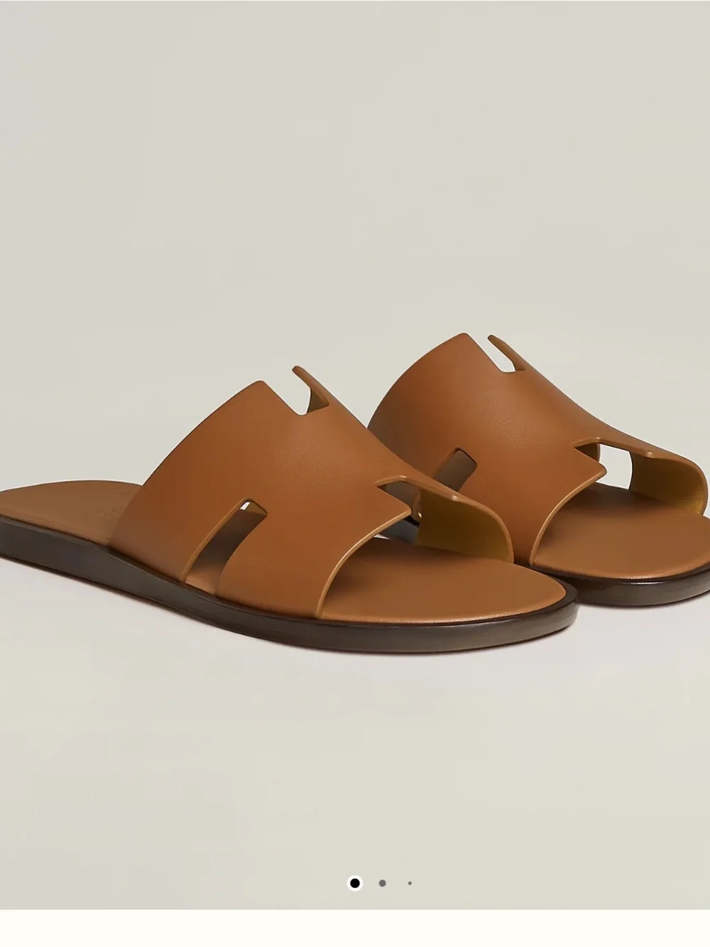 Men's Hermes Izmir Sandals Gold Sz 44 EUC W/ Box Dust Bags